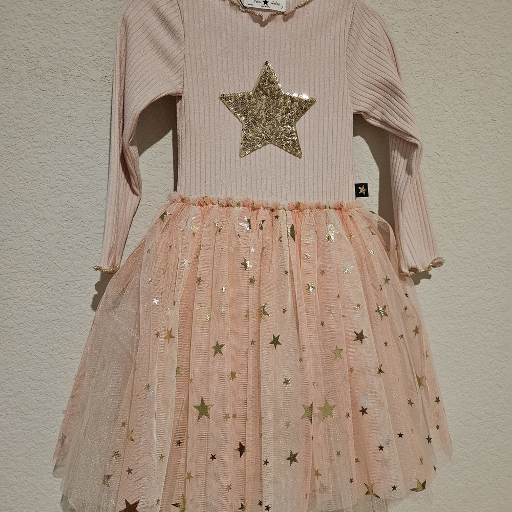 Charming Pink Starry Kids Dress
